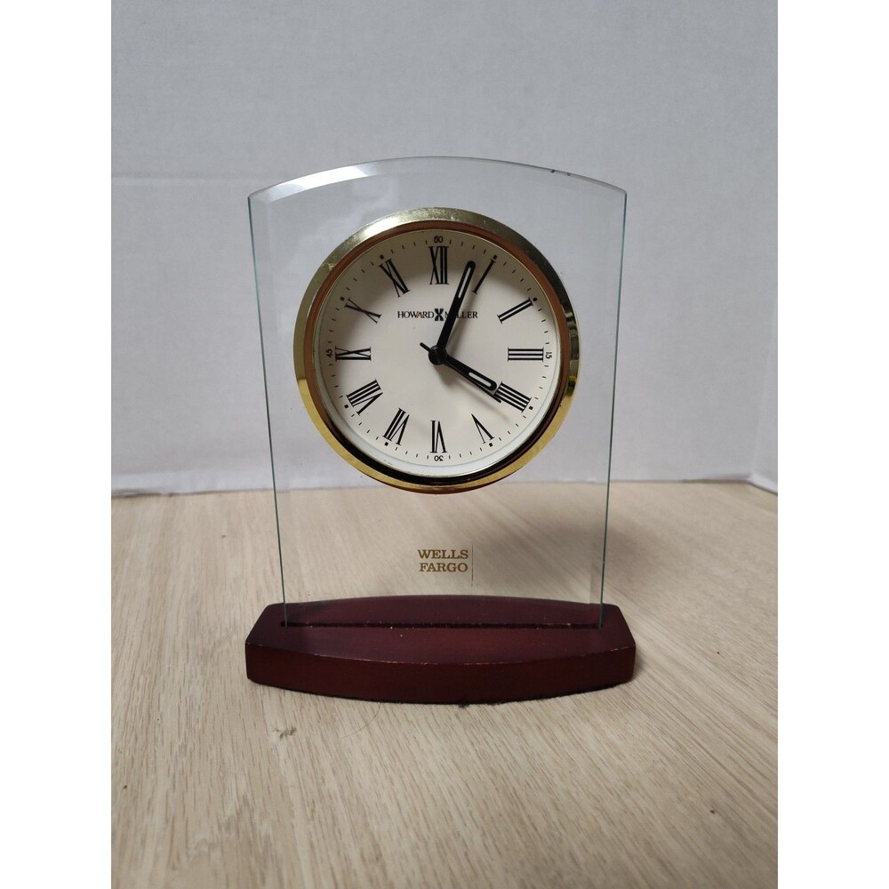 Wells Fargo Desk Alarm Clock Howard Miller Integration Champion 645-580‎ Glass